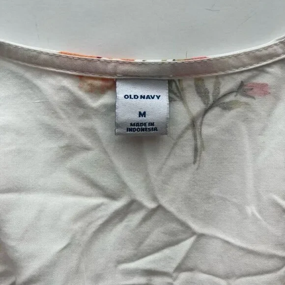 Old Navy Women’s True Wrap Long Sleeve Floral Top White Size Medium - Picture 5 of 6